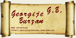 Georgije Burzan vizit kartica